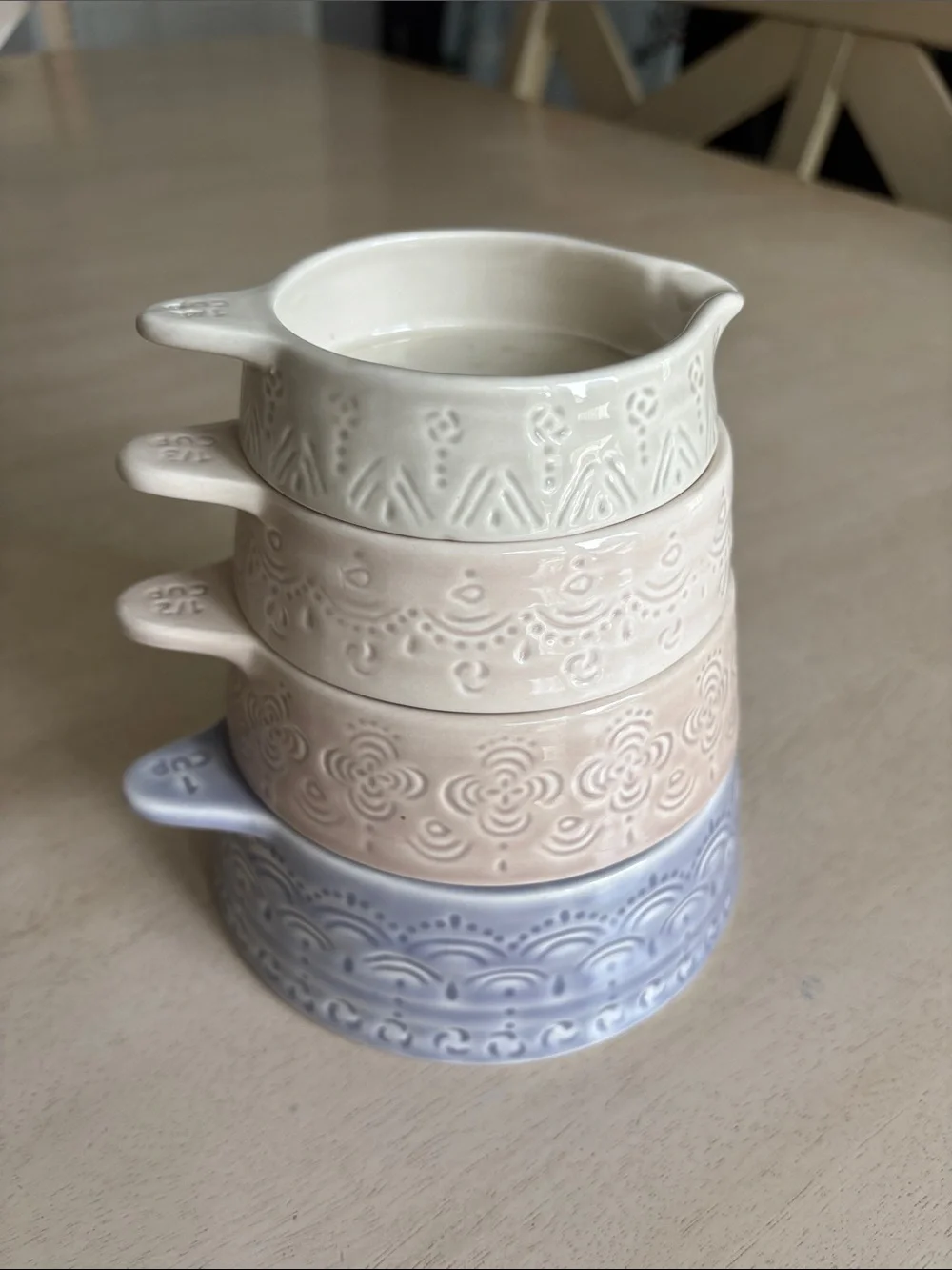 Southern Living Stackable Ceramic Measuring Cups.